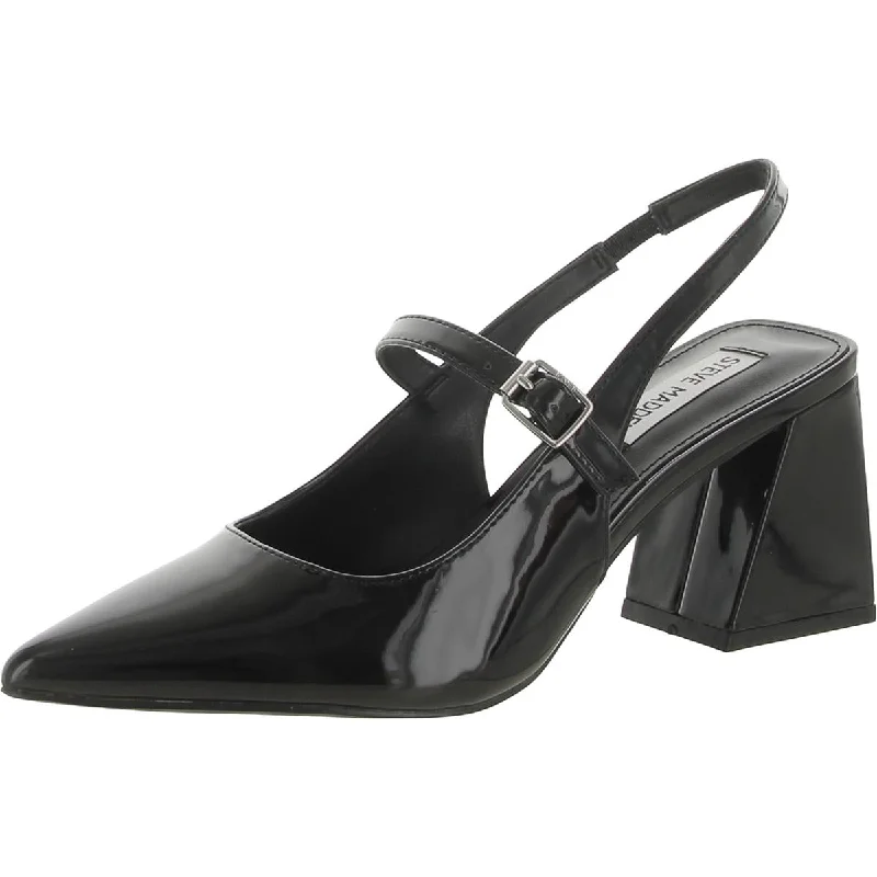 Hailsey Womens Patent Pointed Toe Slingback Heels