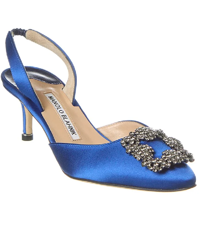 Manolo Blahnik Hangisi 50 Satin Slingback Pump