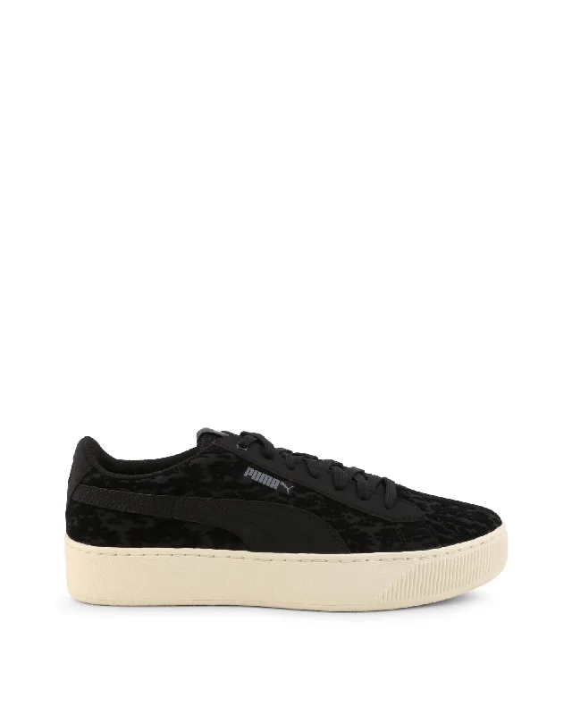 Puma Platform Synthetic Leather Sneakers with Round Toe