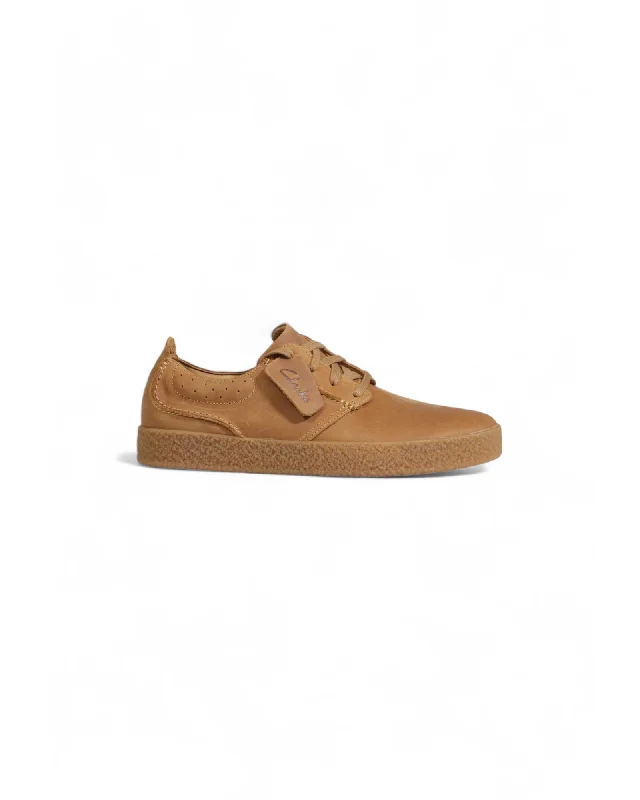 Clarks Beige Plain Lace-Up Rubber Sole Shoes