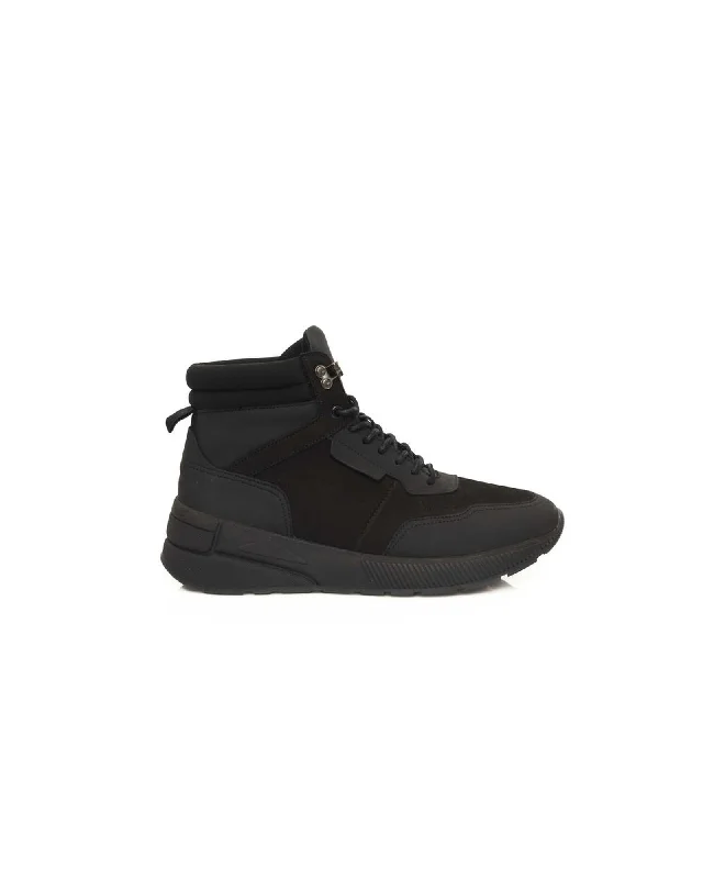 Cerruti 1881 Leather High-Top Sneakers with Rubber Sole