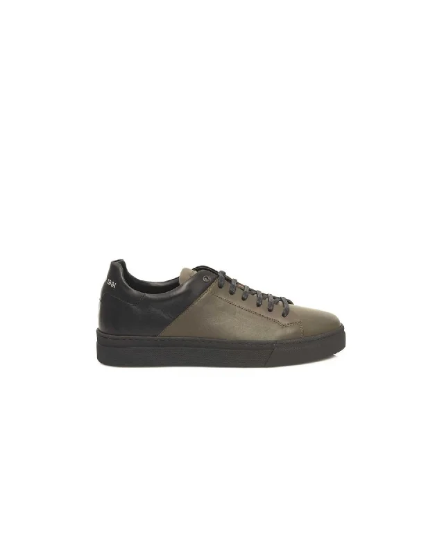 Cerruti 1881 Genuine Leather Sneakers with Rubber Sole and Back Logo