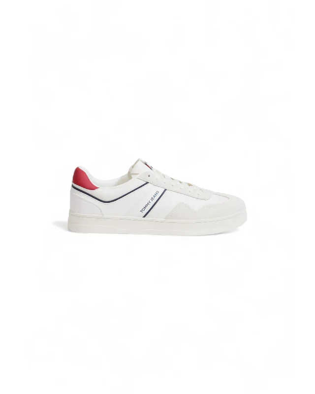 Tommy Hilfiger White Leather Lace-Up Sneakers