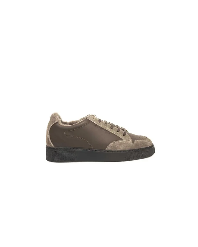 Cerruti 1881 Leather Sneakers with Rubber Sole and Side Logo