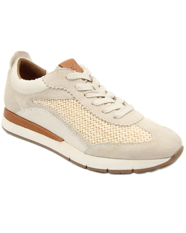 Gentle Souls Juno Leather & Raffia Sneaker