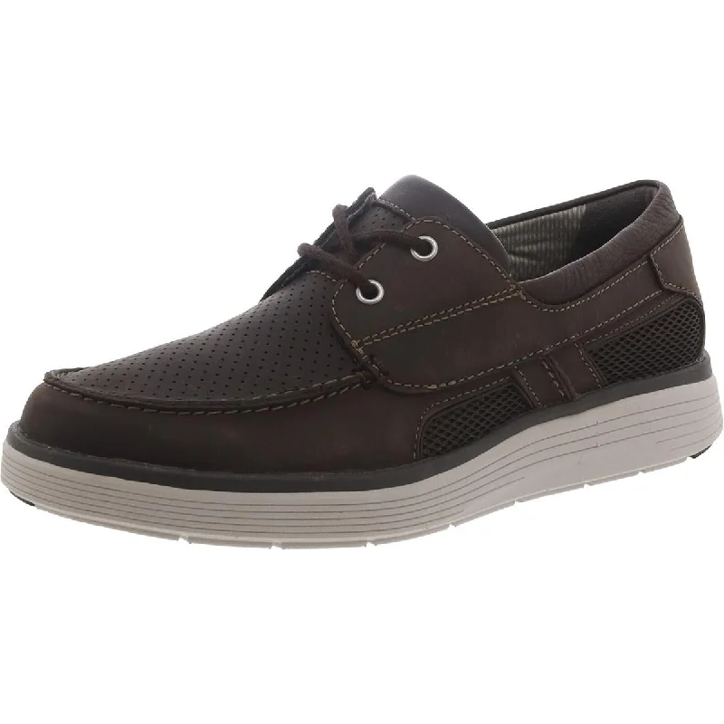 Un Abode Step Mens Leather Lace Up Boat Shoes