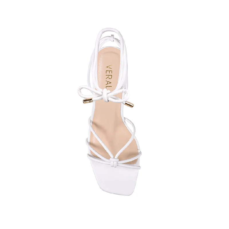 Peachy Stiletto Sandals - White Smooth