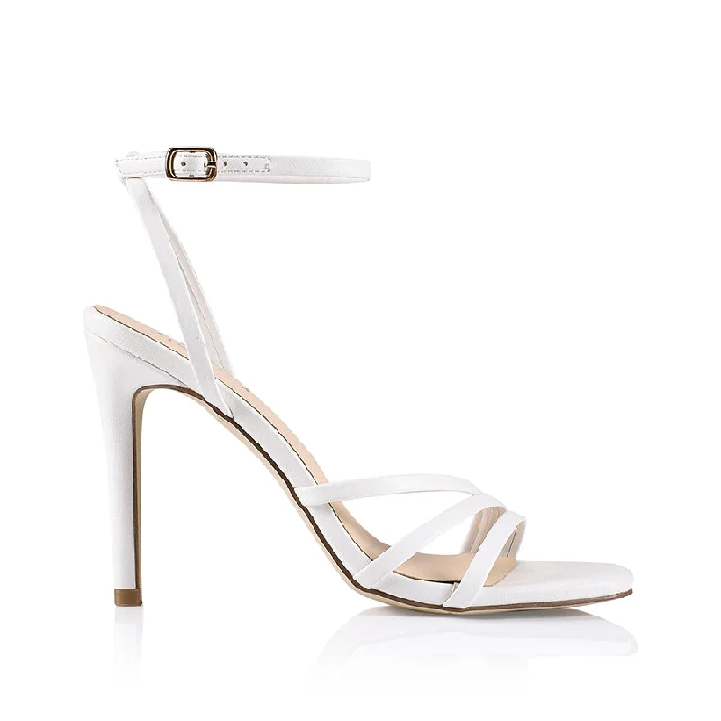 Omie Stiletto Sandals - White Smooth