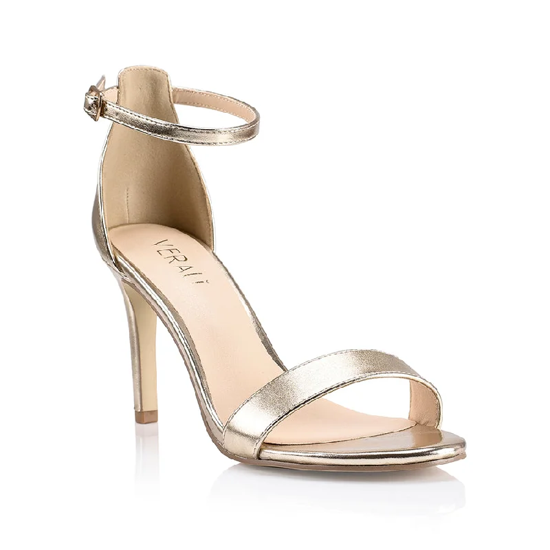 Mattie Strappy Heels - Champagne Smooth