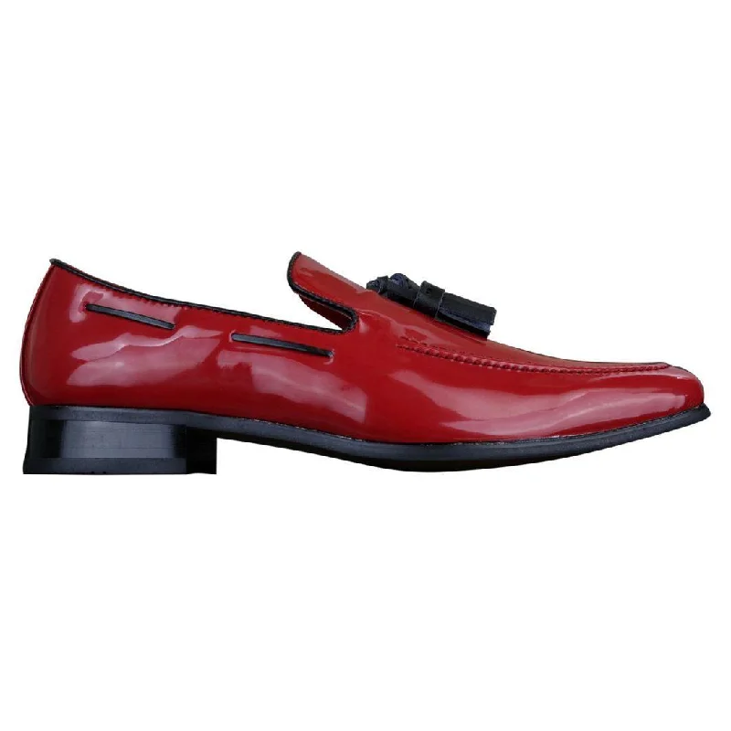 Mens Slip On Patent Shiny Tassle Driving Loafers Shoes Leather Smart Casual