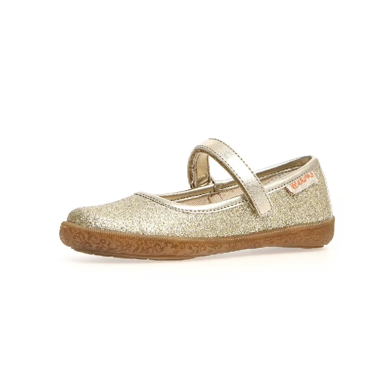 Naturino Girl's Pavia 86 Gold Glitter Mary Jane (Sizes 26-29)