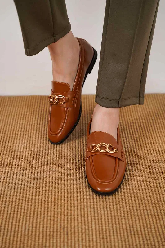 PLAIN CHAIN LOAFERS