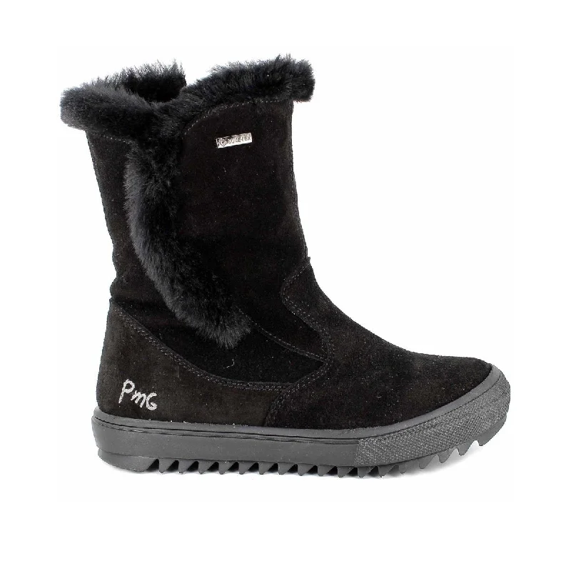 Primigi Girl's (Sizes 32-35) Black Suede/Fur Gore-Tex Waterproof