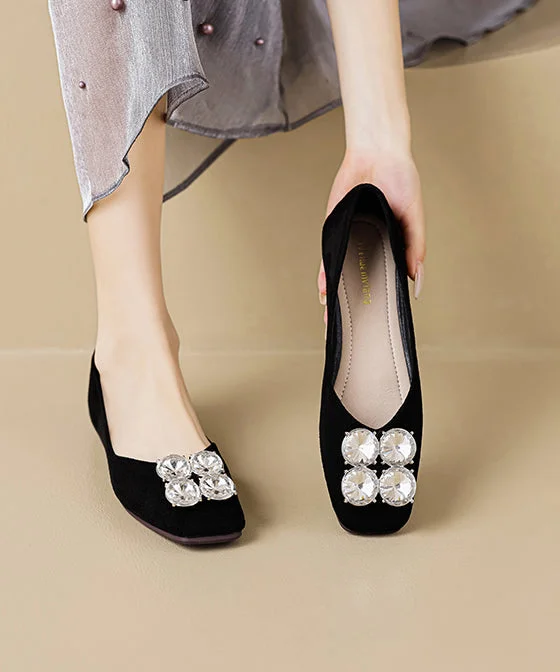 Silver Zircon Cowhide Leather Women Splicing Penny Loafers