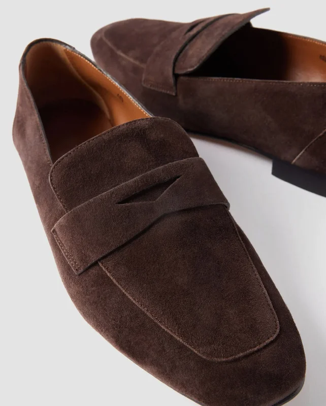 SOFT SUEDE LOAFER / CHOCOLATE