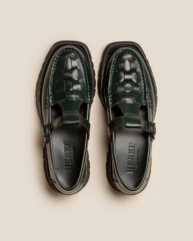 SOLLER SPORT T-BAR LOAFER / DARK GREEN