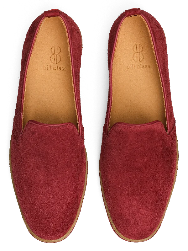 Sutton Suede Slip On - Wine