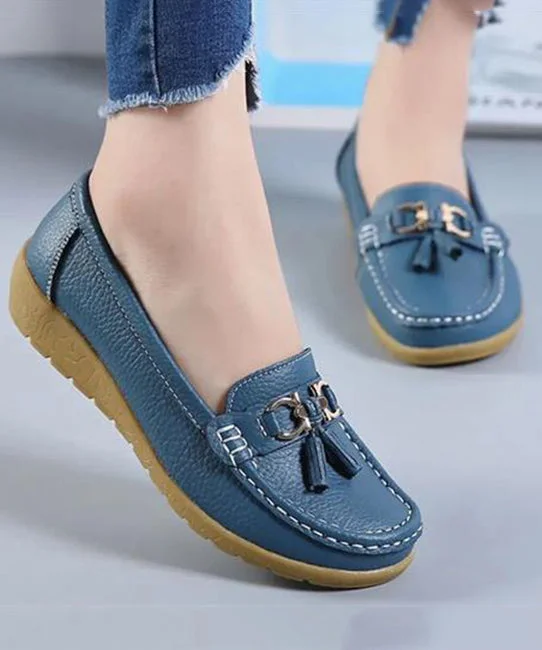 White Casual Splicing Comfortable Loafer Shoes