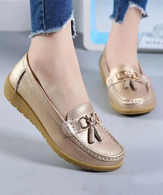 White Casual Splicing Comfortable Loafer Shoes